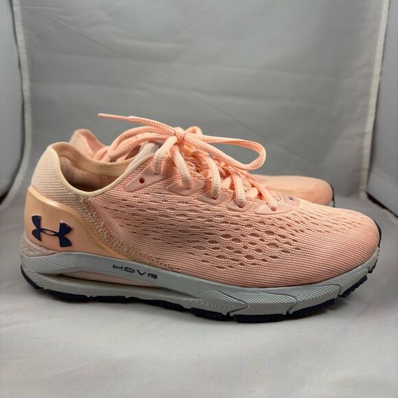 UNDER ARMOUR HOVR Sonic Running Shoes Peach/Coral Women’s Size 6.5 - Picture 2 of 9
